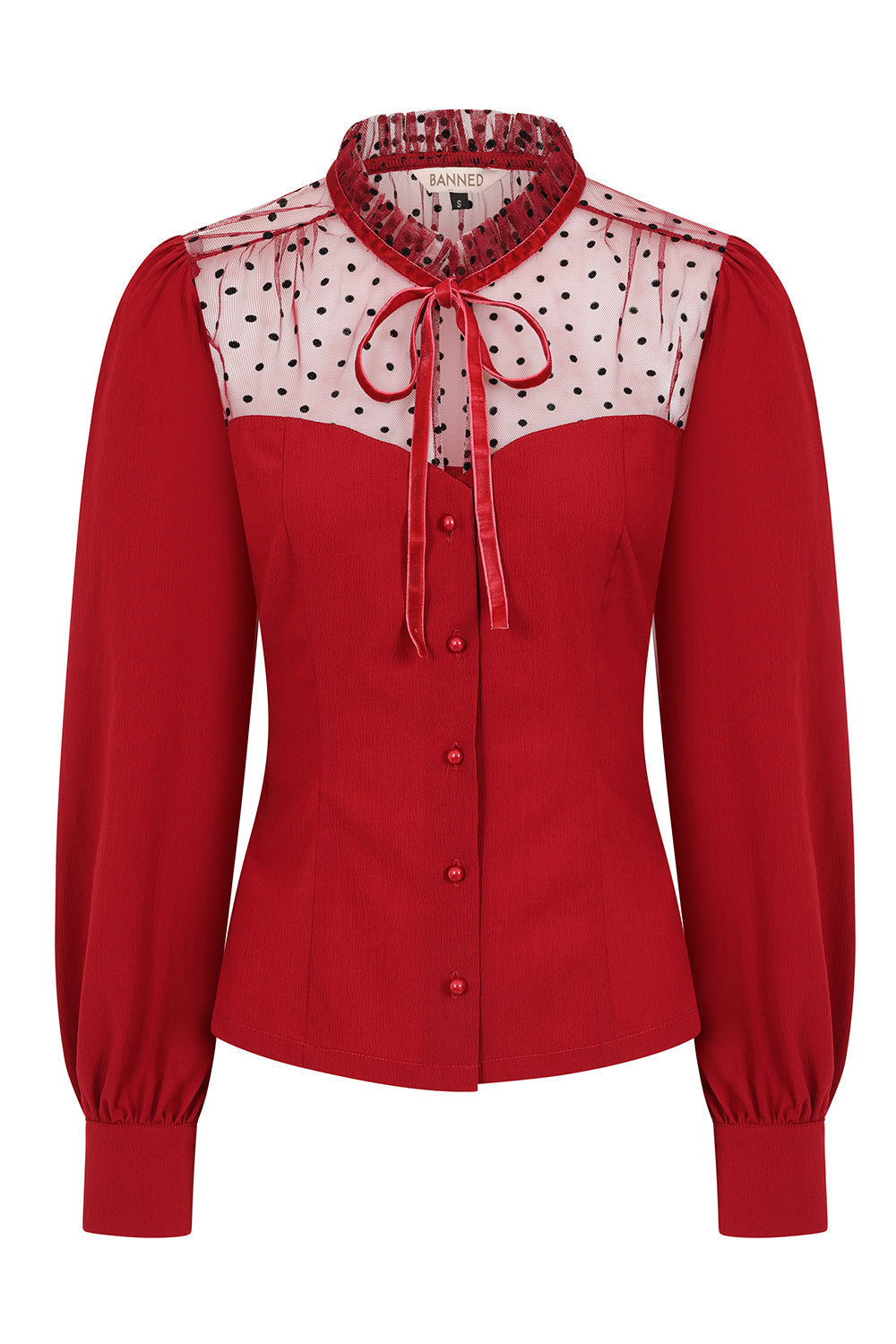 Banned Retro 1950's Luna Black blouse