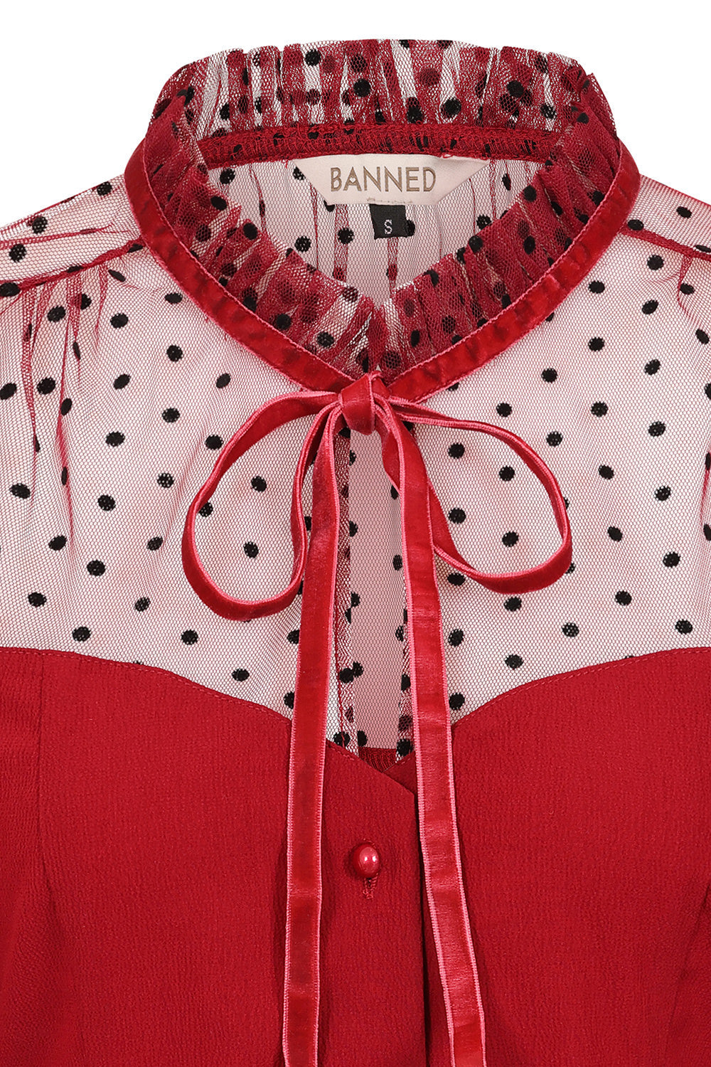 Banned Retro 1950's Luna Black blouse
