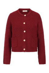 Banned Victoria 40s Crop Cardigan - Wool Mix Textured Jacket Style cardigan