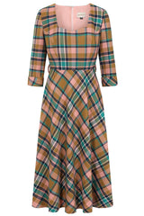 1950's Banned Retro Harriet Plaid Blush Dress