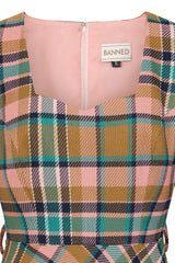 1950's Banned Retro Harriet Plaid Blush Dress