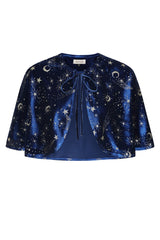 Banned Gloria Celestial Maxi Dress - 50s Style Galaxy Print Dress with Cape