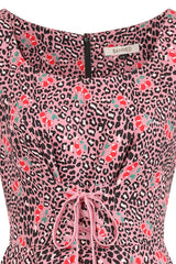 Banned Lola Cherry Leopard Swing Dress - 50s Style Animal Print Fruit Circle Dress