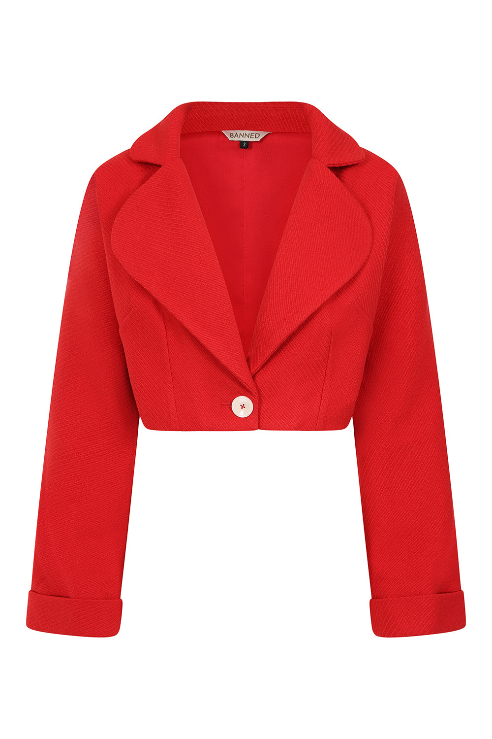 Banned Marilyn 50s Cropped Jacket - Vintage Style Wide Collar Jacket