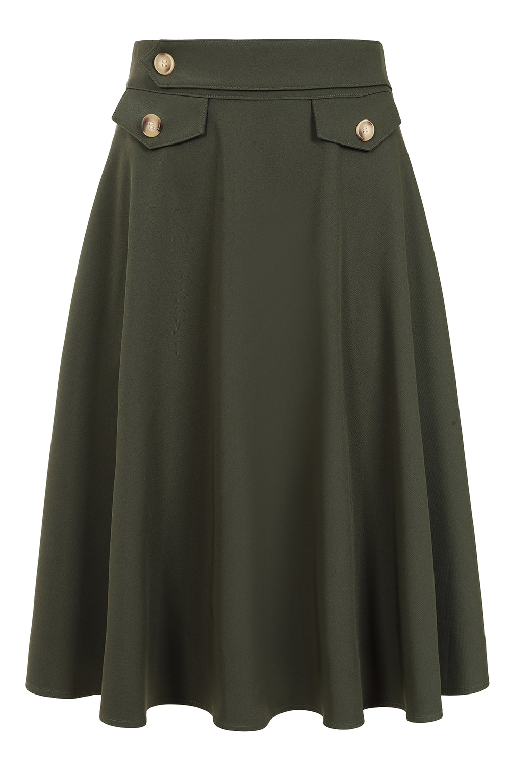 Banned Retro Book Club Swing Skirt with Button and faux flap pocket details