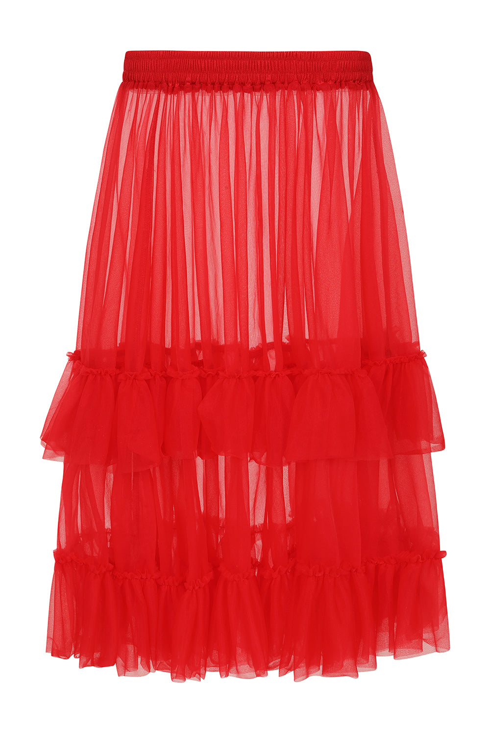 Banned Mia Single Layer Petticoat - 50s Style Double Frill Soft Mesh Underskirt