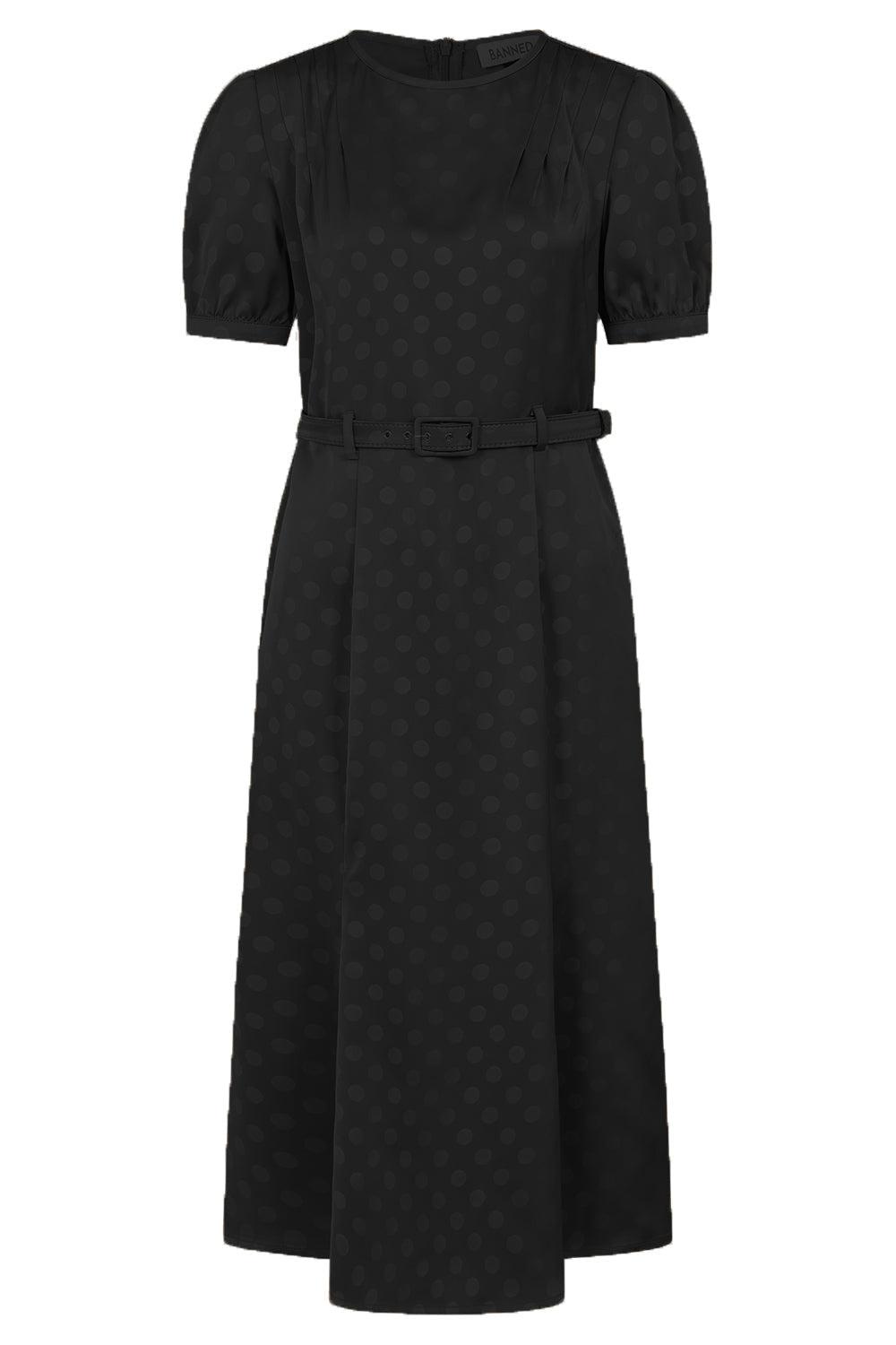 1940's Banned Retro Iris polka dot brown dress