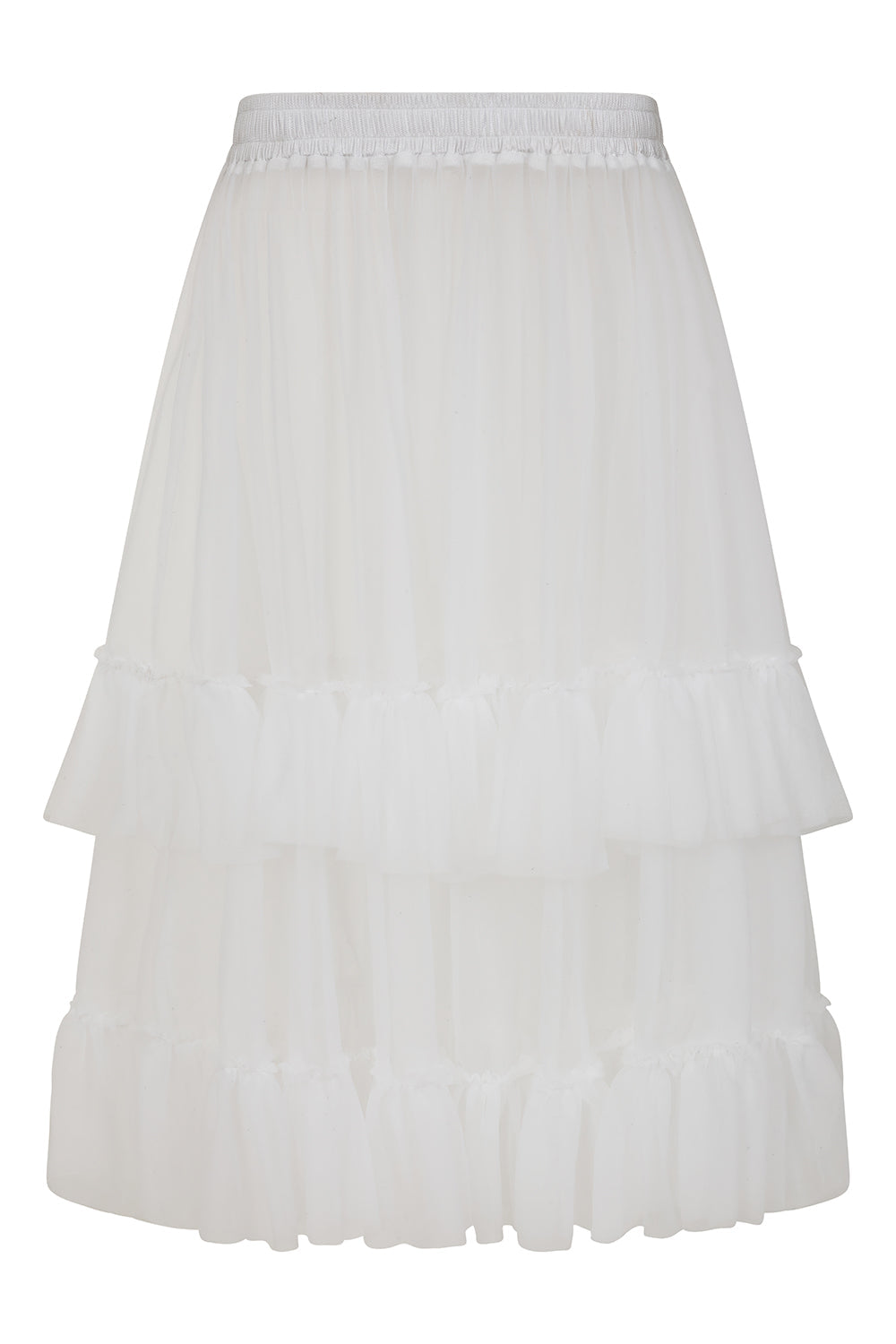 Banned Mia Single Layer Petticoat - 50s Style Double Frill Soft Mesh Underskirt