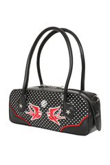 Banned Retro Viva Las Vegas Handbag   Rockabilly Swallow and Dice Retro Bag-Black