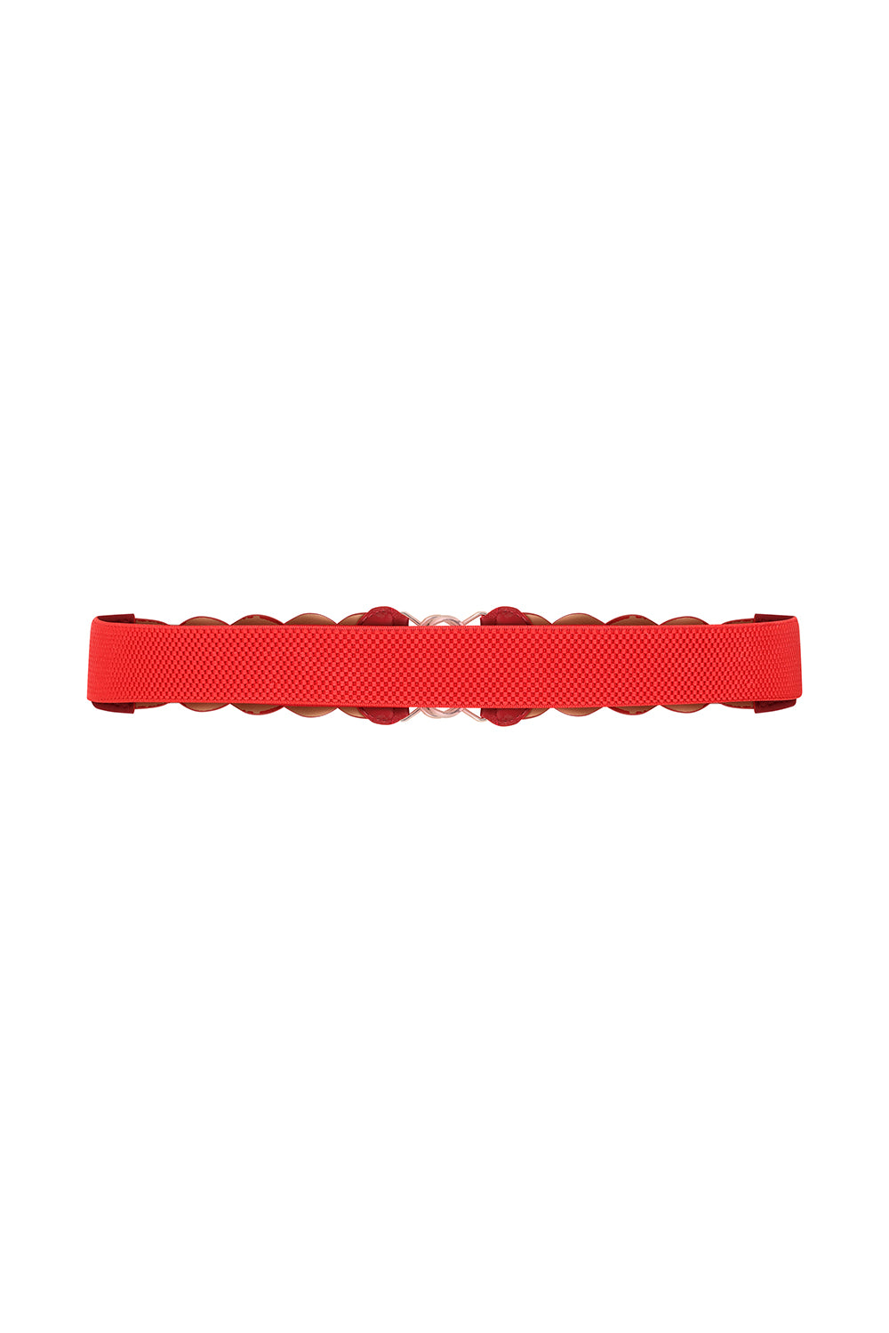 Banned Retro Audrey Woven Elasticated Belt Vintage-Inspired Stretch Waist Belt-Red
