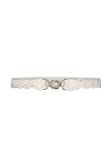 Banned Retro Audrey Woven Elasticated Belt Vintage-Inspired Stretch Waist Belt-White