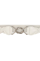 Banned Retro Audrey Woven Elasticated Belt Vintage-Inspired Stretch Waist Belt-White