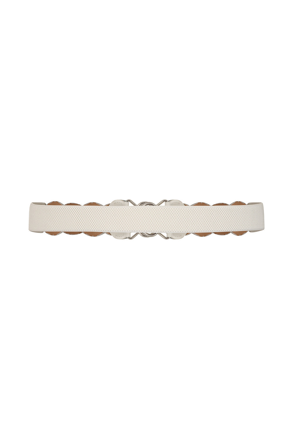 Banned Retro Audrey Woven Elasticated Belt Vintage-Inspired Stretch Waist Belt-White