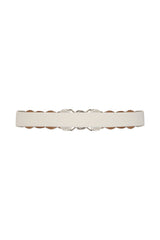 Banned Retro Audrey Woven Elasticated Belt Vintage-Inspired Stretch Waist Belt-White