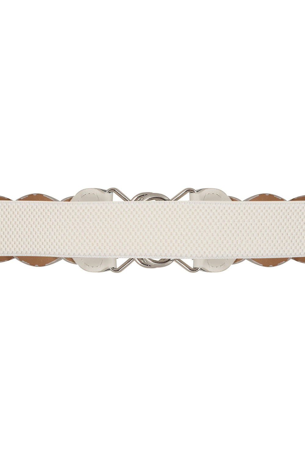 Banned Retro Audrey Woven Elasticated Belt Vintage-Inspired Stretch Waist Belt-White