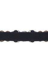 Banned Retro Audrey Woven Elasticated Belt Vintage-Inspired Stretch Waist Belt-Navy