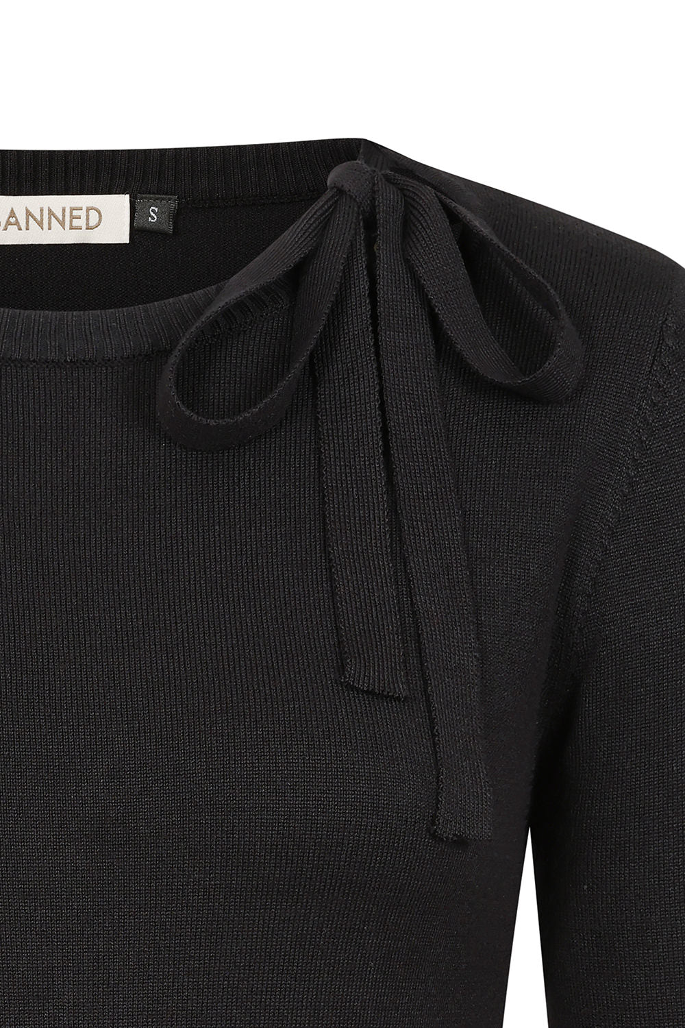 Banned Bella Bow Knit Jumper - 50s Style Keyhole Collar Sweater