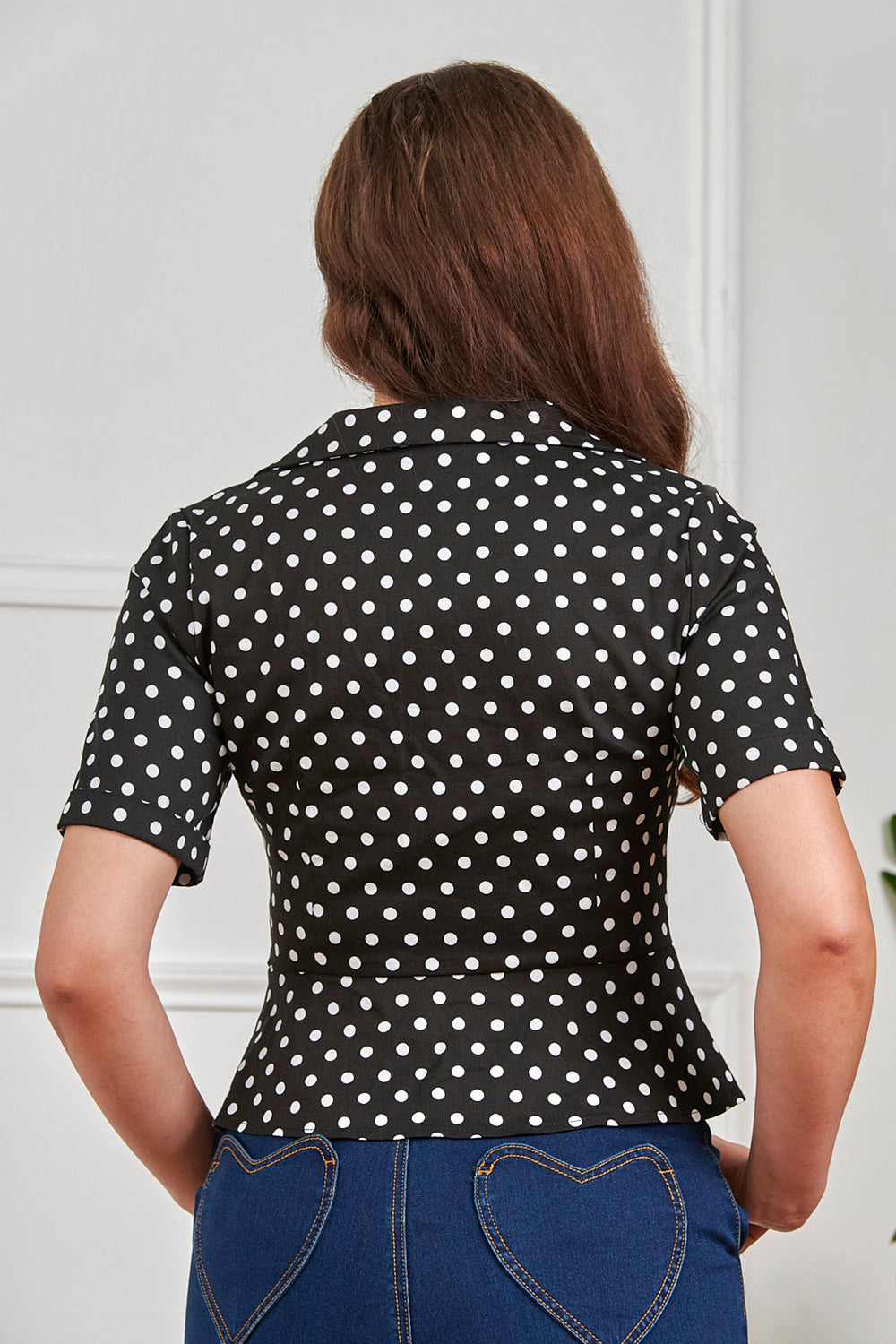 Banned Retro Marion Polka Dot Blouse And-Black