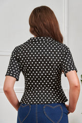 Banned Retro Marion Polka Dot Blouse And-Black