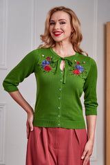 Banned Retro 50s Fei Floral Serenade Cardigan-Green