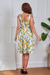 Banned Retro June Lemon And Stripes Swing Dress-Cream
