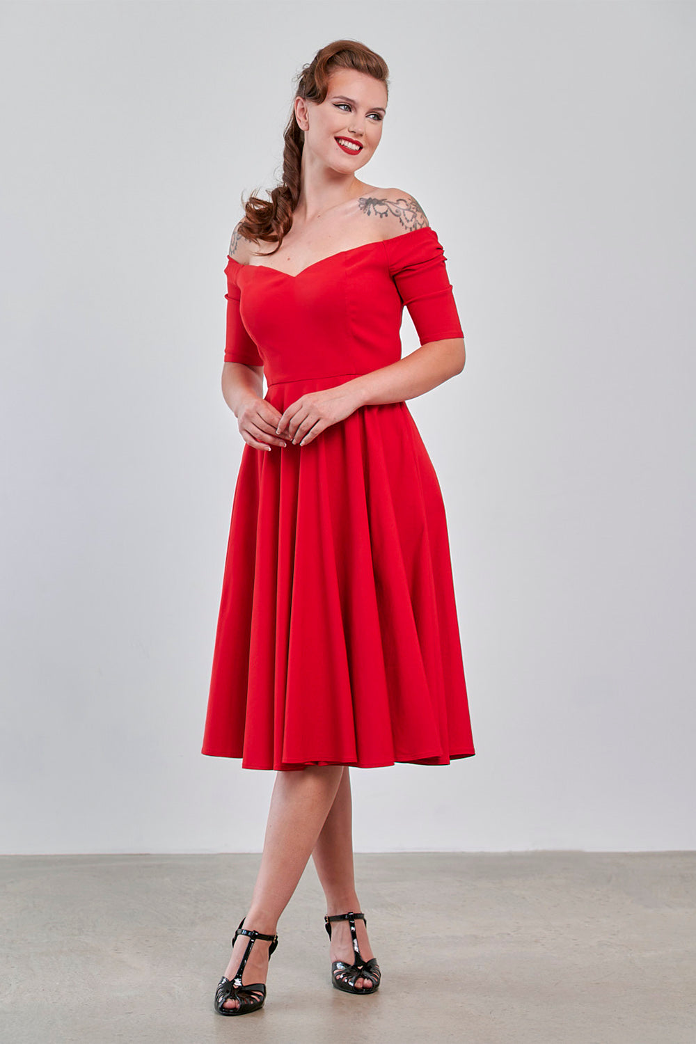 Banned Retro 50s Amalia Swing Dress-Red