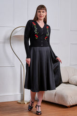 Banned 50s Nara Froses And Daisies Cardigan-Black