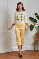 Banned Retro 50s Marla Lemon Cardigan-Ivory