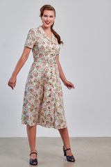 Banned Retro 40s Kate Bloom Dress-Cream