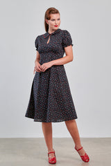 Banned Retro 40s June Flower Dress-Black