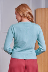 Banned Retro 50s Heritage Cherry Cardigan-Blue