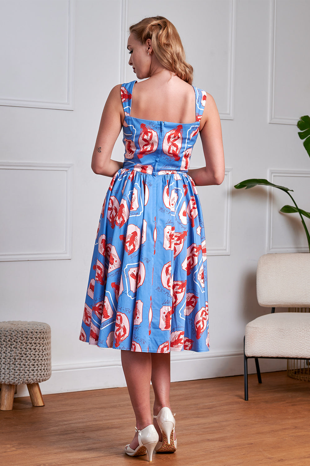 Banned Retro 50's Winnie Lobster Love Dress-Blue