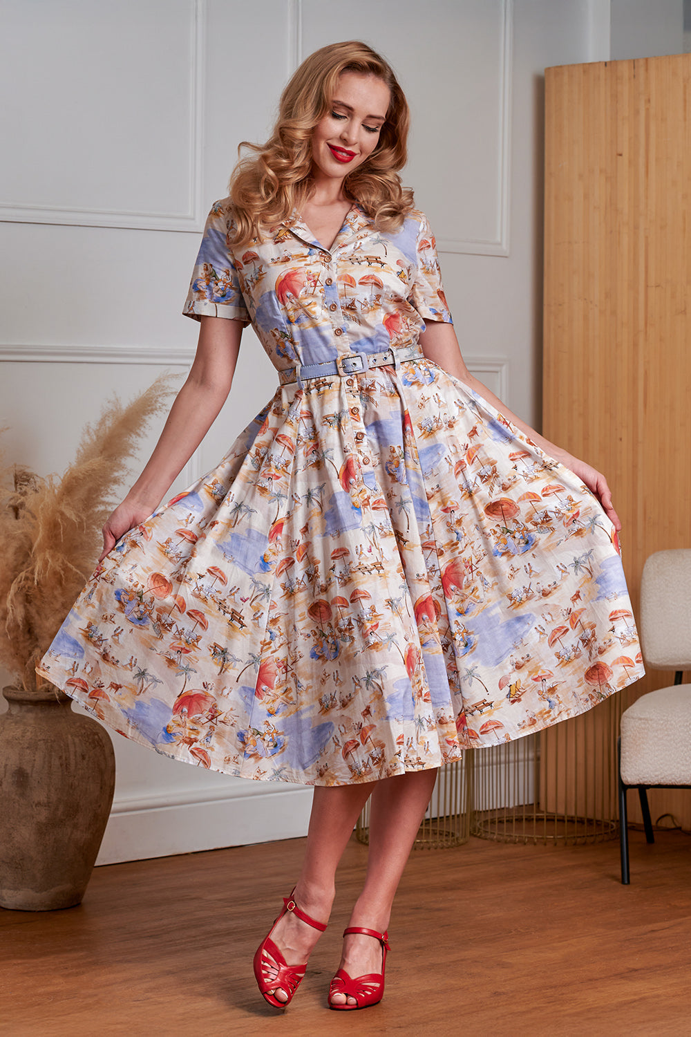 Banned Retro 50s Bella Retro Dress-Cream