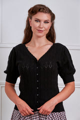Banned Retro 50s Sweet Heart Cardigan-Black