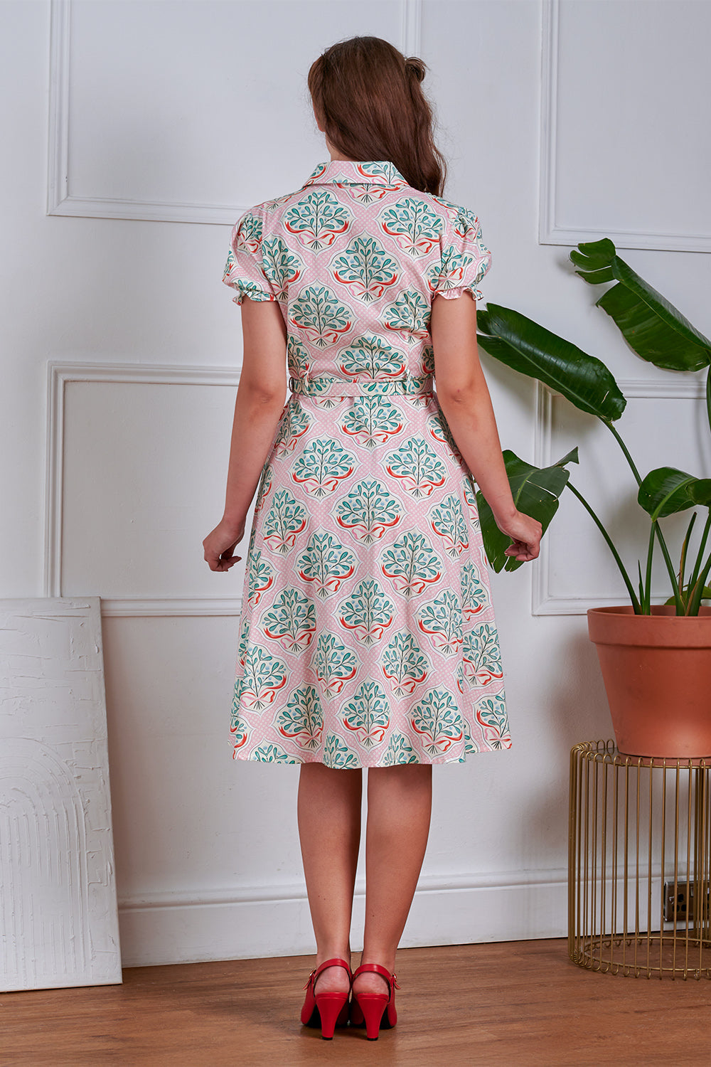 Banned Retro 50s Star Folk P|ink Dress-Pink