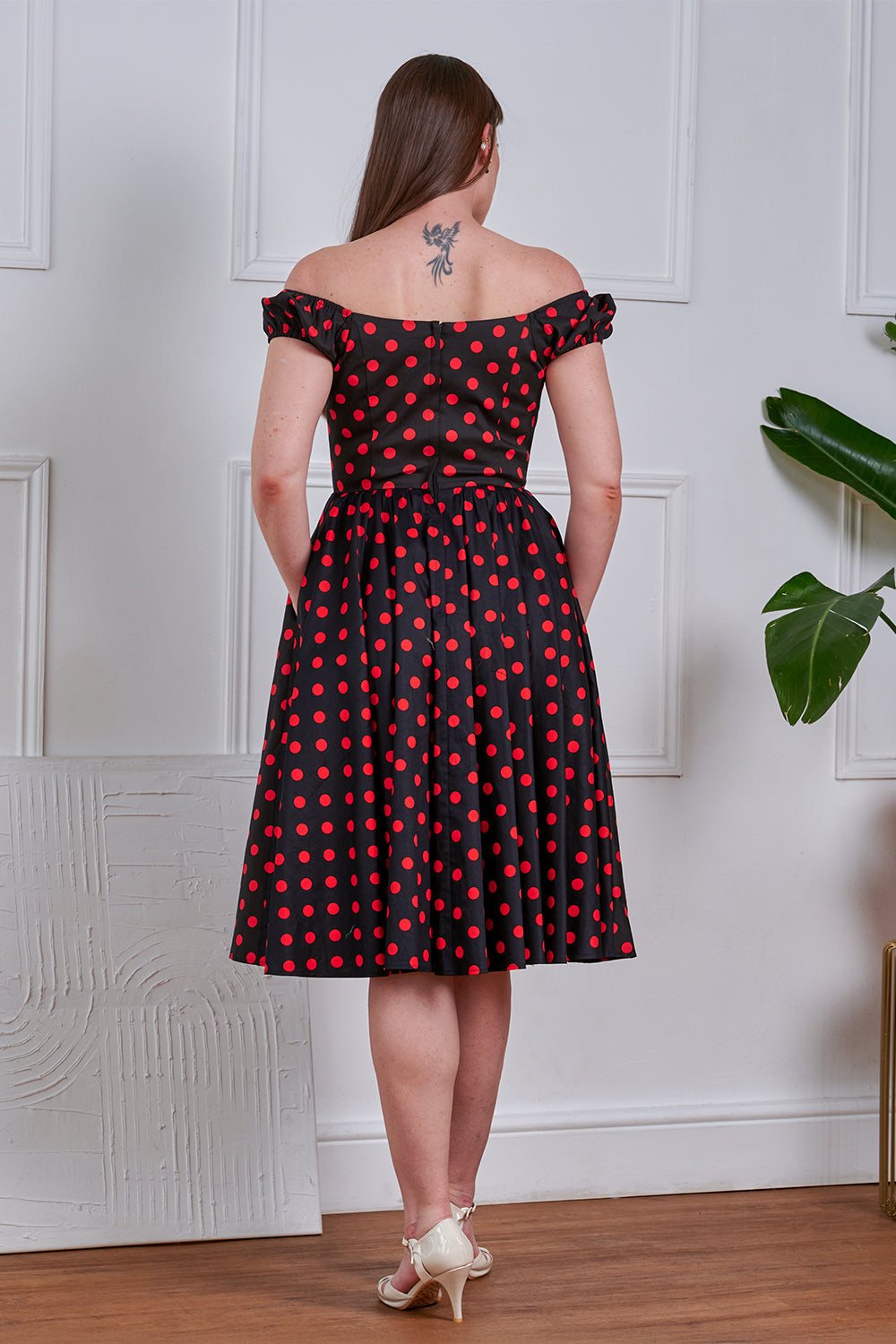 Banned Retro 50s Marilyn Spot Dress-Black