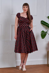 Banned Retro 50s Marilyn Spot Dress-Black
