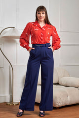 Banned Retro Joanna 40s High Waist Trousers-Navy