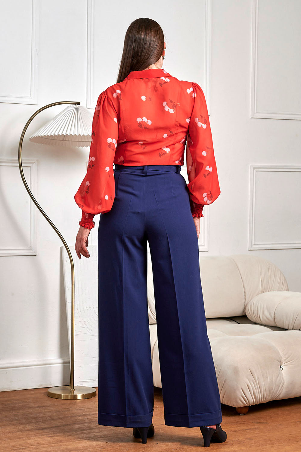 Banned Retro Joanna 40s High Waist Trousers-Navy