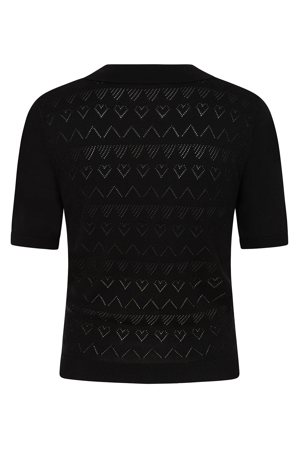 Banned Retro 50s Hearts Waves Cardigan-Black