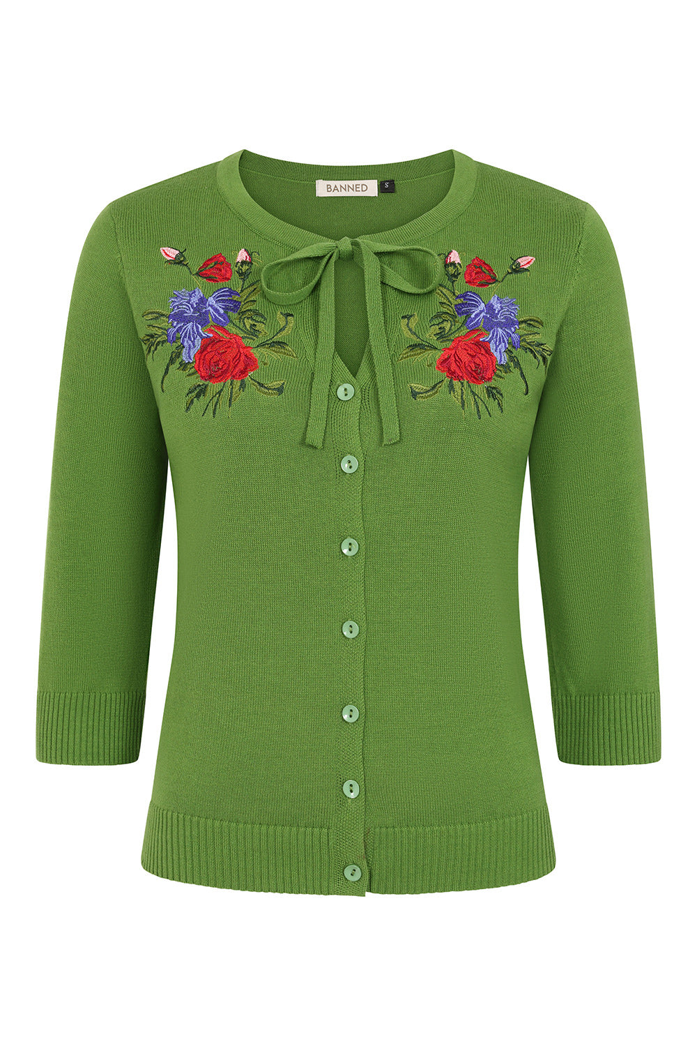 Banned Retro 50s Fei Floral Serenade Cardigan-Green