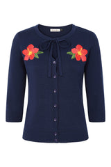 Banned Retro 50s Fei Tropical Summer Cardigan-Navy