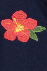 Banned Retro 50s Fei Tropical Summer Cardigan-Navy