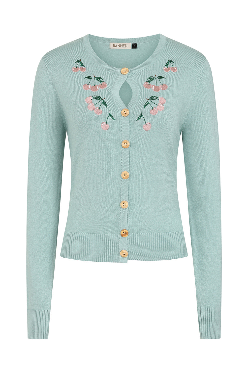 Banned Retro 50s Heritage Cherry Cardigan-Blue