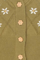 Banned Retro 50s Fearn Flower Cardigan-Green