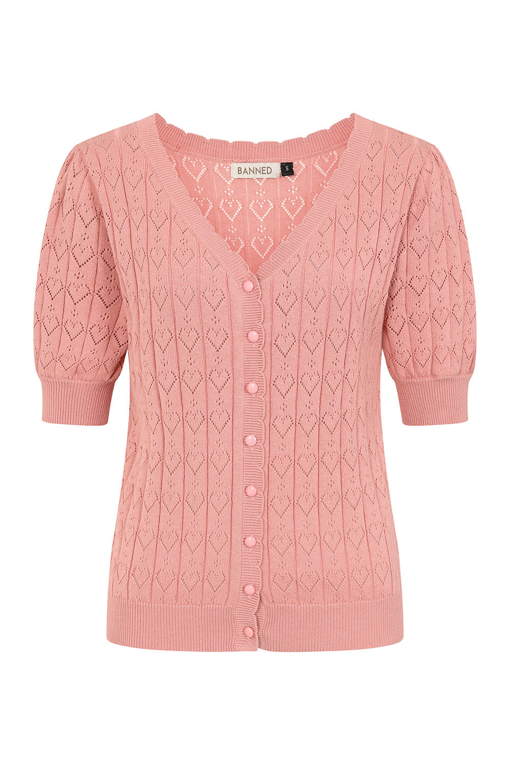 Banned Retro 50s Sweet Heart Cardigan-Pink
