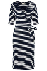 Banned Retro 40's May Stripe Dress-Navy