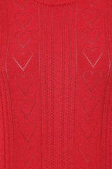 Banned Retro 50s Ruby Heart Jumper-Red