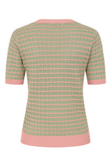 Banned Retro 40s Serena Jumper-Green/Pink