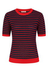 Banned Retro 40s Serena Jumper-Navy/Red